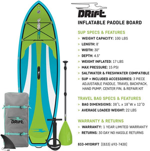 Drift 8' Kids Inflatable Paddle Board